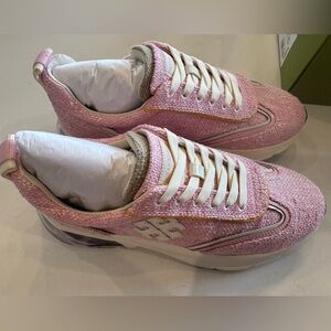 Tory Burch Good Luck Trainer in Pink Tweed